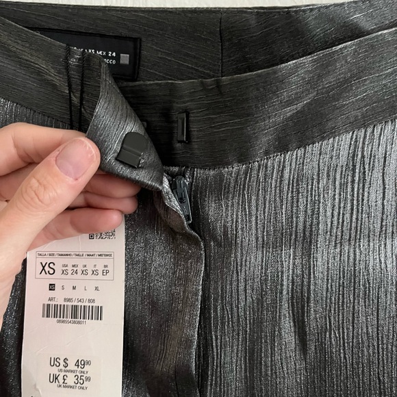 Zara Gray Silky Trousers - Picture 6 of 7